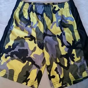 Boy's yellow camouflage shorts